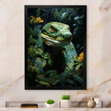 Green Snake Solitude - Snake Wall Art Prints