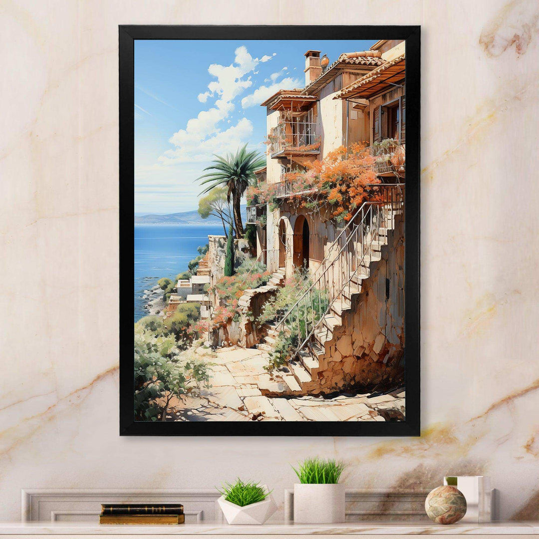 Spain Mediterranean Serenity In Mallorcain - Landscapes Canvas Wall Art