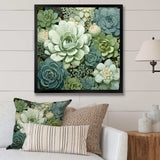 Green Succulents Flowers Serene Succulents IV - Floral Canvas Wall Art