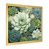 Green Succulents Flowers Serene Succulents IV - Floral Canvas Wall Art