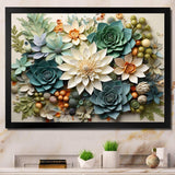 Green Succulents Flowers Serene Succulents VI - Floral Canvas Wall Art