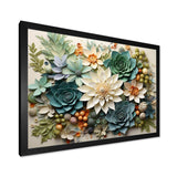 Green Succulents Flowers Serene Succulents VI - Floral Canvas Wall Art