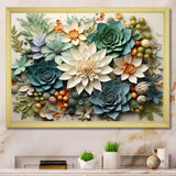 Green Succulents Flowers Serene Succulents VI - Floral Canvas Wall Art