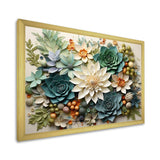 Green Succulents Flowers Serene Succulents VI - Floral Canvas Wall Art