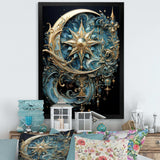 Symbols Crescent Moon And Stars - Fantasy Canvas Wall Art