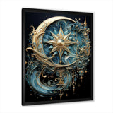 Symbols Crescent Moon And Stars - Fantasy Canvas Wall Art