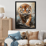 Tiger Descending From The Mountain - Tiger Canvas Wall Art