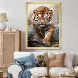 Tiger Descending From The Mountain - Tiger Canvas Wall Art