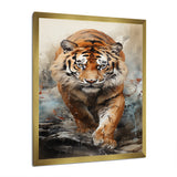 Tiger Descending From The Mountain - Tiger Canvas Wall Art