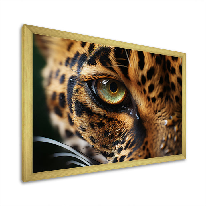 Leopard Eye Closeup Wildlife Encounters - Green Tiger Wall Art