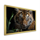 Brown Tiger Portrait - Tiger Framed Canvas Art