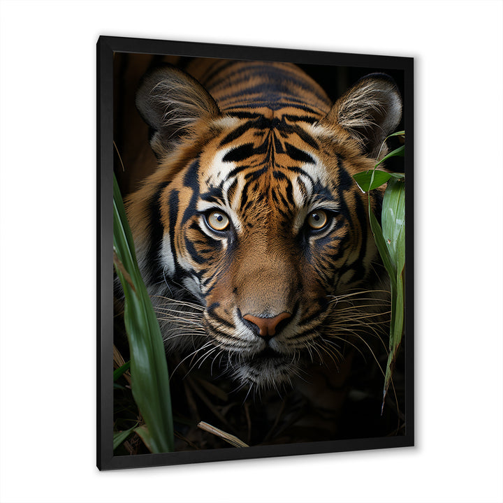 Tiger Portrait Vibrant - Tiger Large Canvas Wall Art