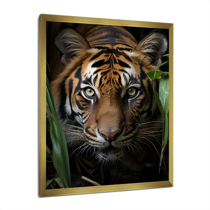 Tiger Portrait Vibrant - Tiger Large Canvas Wall Art