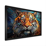 Tiger Roaring Majesty Geometric - Tiger Bedroom Wall Art