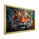 Tiger Roaring Majesty Geometric - Tiger Bedroom Wall Art