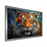 Tiger Roaring Majesty Geometric - Tiger Bedroom Wall Art