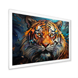 Tiger Roaring Majesty Geometric - Tiger Bedroom Wall Art