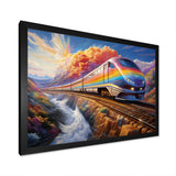 Rainbow Color Train 1950S I - Train Canvas Wall Art