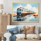 Blue Train Sublime Landscapes I - Train Canvas Wall Art