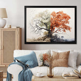 Coral White Tree Duality - Landscapes Canvas Wall Art