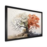 Coral White Tree Duality - Landscapes Canvas Wall Art