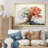 Coral White Tree Duality - Landscapes Canvas Wall Art