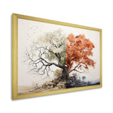 Coral White Tree Duality - Landscapes Canvas Wall Art