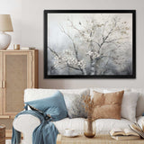 Grey Tree Monochrome Reverie - Floral Canvas Wall Art