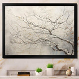 Tree Monochrome Whispers Of Beige - Floral Canvas Wall Art