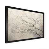 Tree Monochrome Whispers Of Beige - Floral Canvas Wall Art