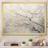 Tree Monochrome Whispers Of Beige - Floral Canvas Wall Art