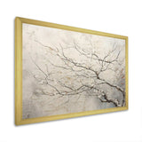 Tree Monochrome Whispers Of Beige - Floral Canvas Wall Art