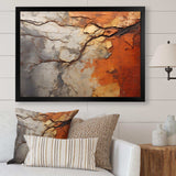 Orange Grey Abstract Redwood Tree Collage - Floral Canvas Wall Art