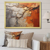 Orange Grey Abstract Redwood Tree Collage - Floral Canvas Wall Art