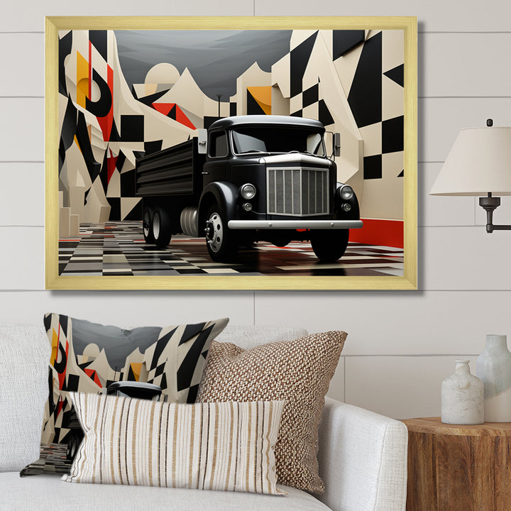 Truck 53Ft Geometric Momentum I - Truck Canvas Wall Art