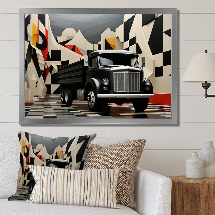 Truck 53Ft Geometric Momentum I - Truck Canvas Wall Art