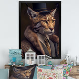Stylish Cat In Fancy Fashion Design - Cat Large Canvas Wall Art