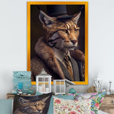 Stylish Cat In Fancy Fashion Design - Cat Large Canvas Wall Art