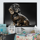 Royal Daschund Portrait - Black Dog Daschund Wall Art