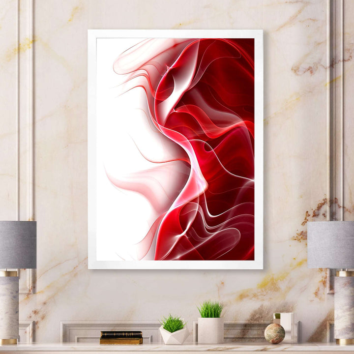 3D Fractal Abstract Design Framed Print Matte White - 1.5" Width