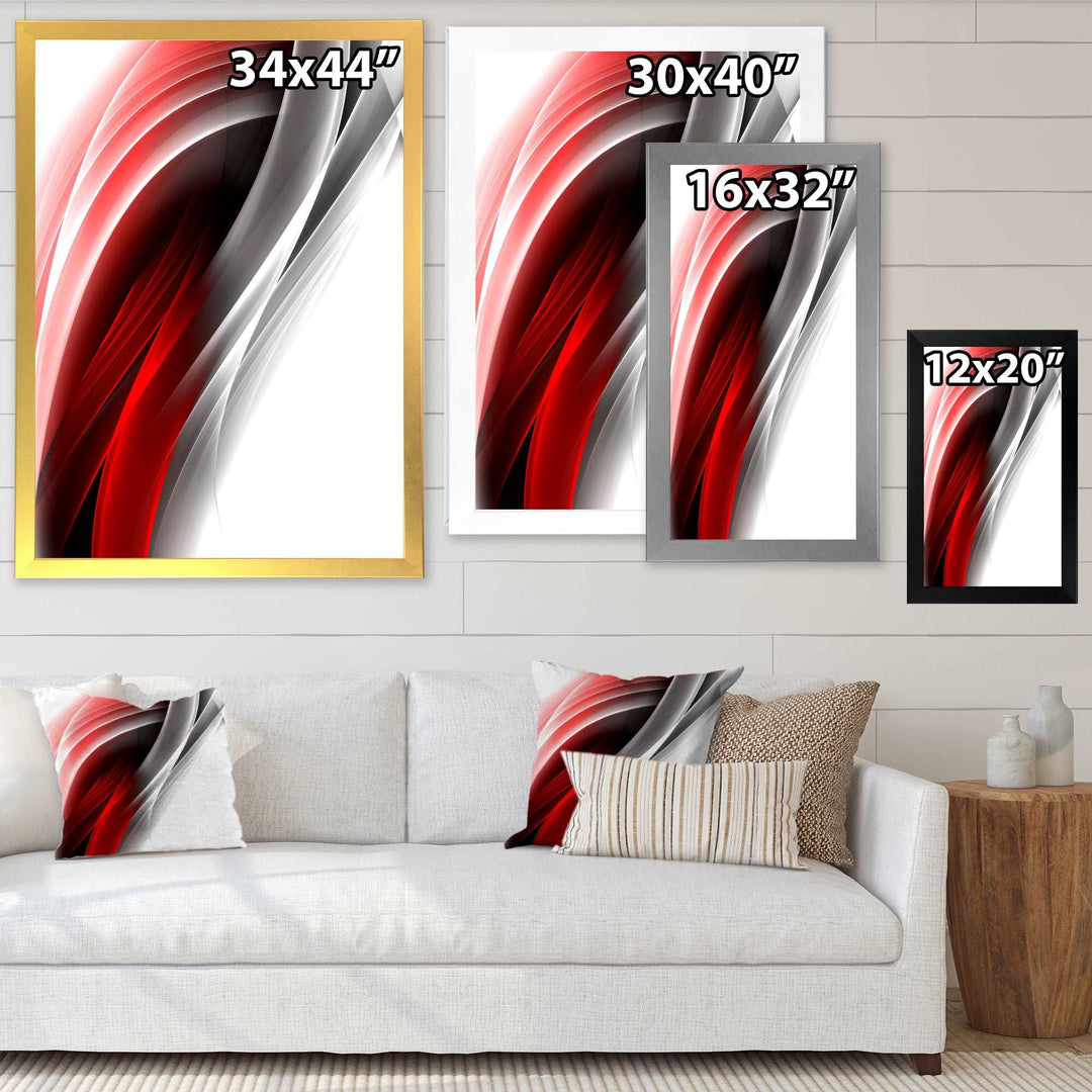 3D Pink Silver Vertical Lines Framed Print Matte White - 1.5" Width