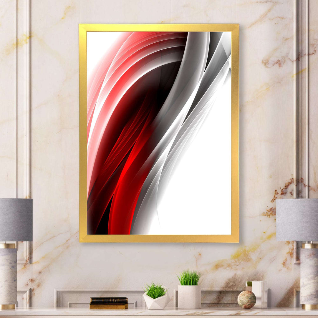 3D Pink Silver Vertical Lines Framed Print Vibrant Gold - 1.5" Width