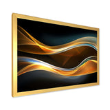 3D Gold Waves in Black Framed Print Vibrant Gold - 1.5" Width