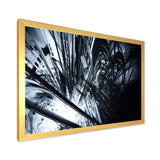 3D Abstract Art Black White Framed Print Vibrant Gold - 1.5" Width