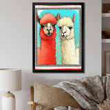 Stamp Retro Illustration Of Alpaca Portrait - Alpaca Home Decor Art