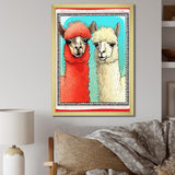 Stamp Retro Illustration Of Alpaca Portrait - Alpaca Home Decor Art
