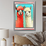 Stamp Retro Illustration Of Alpaca Portrait - Alpaca Home Decor Art