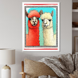 Stamp Retro Illustration Of Alpaca Portrait - Alpaca Home Decor Art