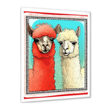 Stamp Retro Illustration Of Alpaca Portrait - Alpaca Home Decor Art