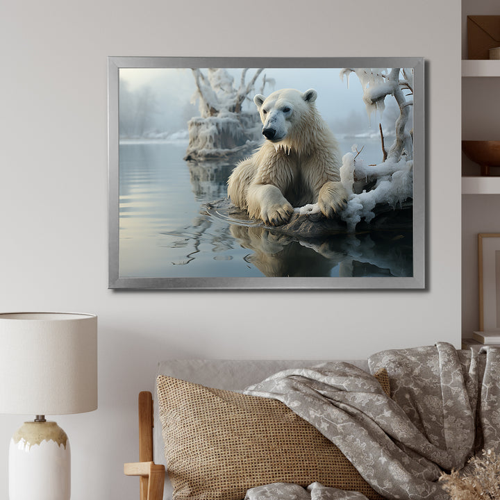 White Polar Bear Nature Photography - Bear Bedroom Wall Art